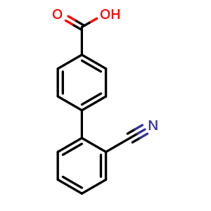 Chemical structure of 2'-Cyano-4-biphenylcarboxylic acid , CAS 5728-44-9, AChemBlock P37334