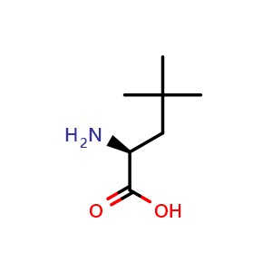 Chemical structure of (2S)-2-Amino-4,4-dimethyl-pentanoic acid , CAS 57224-50-7, AChemBlock P37339