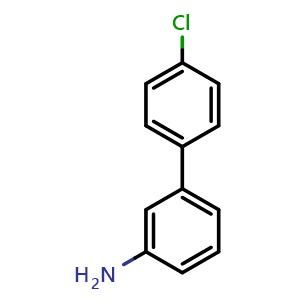 Chemical structure of 4'-Chloro-biphenyl-3-amine , CAS 56970-11-7, AChemBlock P37345