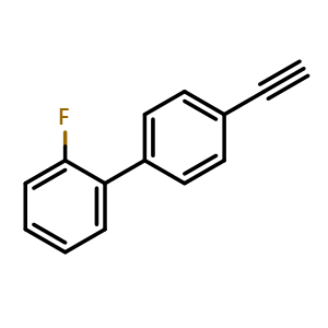 Chemical structure of 4'-Ethynyl-2-fluoro-biphenyl , CAS 56917-29-4, AChemBlock P37352