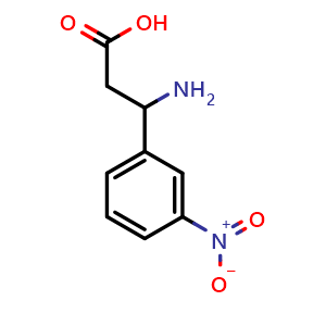 Chemical structure of 3-Amino-3-(3-nitrophenyl)propionic acid , CAS 5678-47-7, AChemBlock P37358