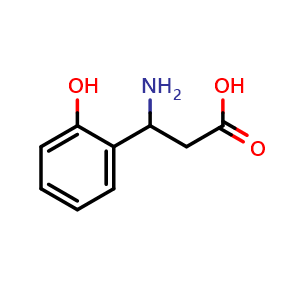 Chemical structure of 3-Amino-3-(2-hydroxyphenyl)propionic acid , CAS 5678-46-6, AChemBlock P37359