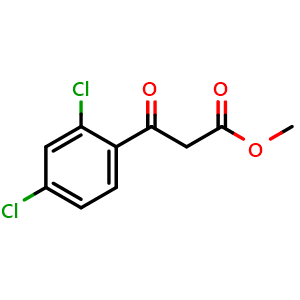 Chemical structure of Methyl 2,4-dichlorobenzoylacetate , CAS 56719-67-6, AChemBlock P37362