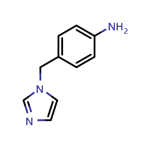 Chemical structure of 4-[(Imidazol-1-yl)methyl]aniline , CAS 56643-85-7, AChemBlock P37370