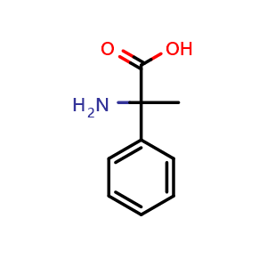 Chemical structure of 2-Amino-2-phenylpropanoic acid , CAS 565-07-1, AChemBlock P37381