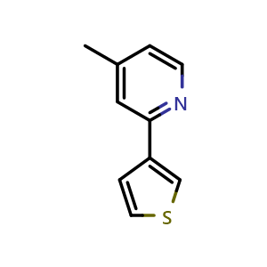 Chemical structure of 4-Methyl-2-(thiophen-3-yl)pyridine , CAS 56421-81-9, AChemBlock P37391