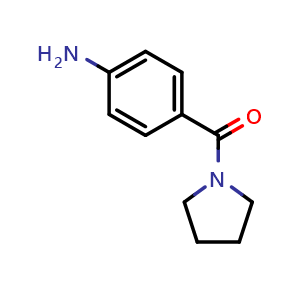 Chemical structure of 4-(1-Pyrrolidinylcarbonyl)aniline , CAS 56302-41-1, AChemBlock P37398