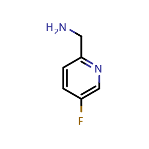 Chemical structure of 5-Fluoro-2-pyridinemethanamine , CAS 561297-96-9, AChemBlock P37408