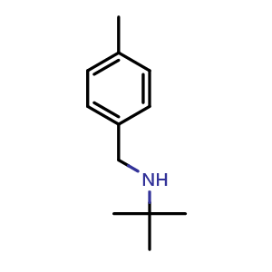 Chemical structure of N-(4-Methylphenylmethyl)tert-butylamine , CAS 55980-45-5, AChemBlock P37416