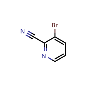 Chemical structure of 3-Bromo-2-cyanopyridine , CAS 55758-02-6, AChemBlock P37427