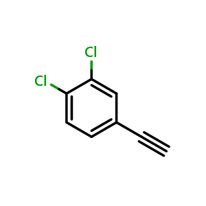 Chemical structure of 1,2-Dichloro-4-ethynyl-benzene , CAS 556112-20-0, AChemBlock P37438
