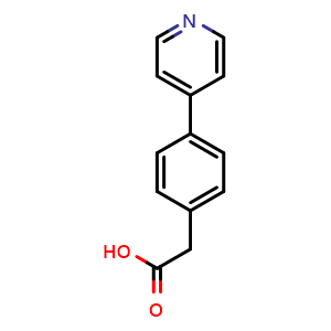Chemical structure of 4-(4-Pyridinyl)benzeneacetic acid , CAS 55397-08-5, AChemBlock P37457