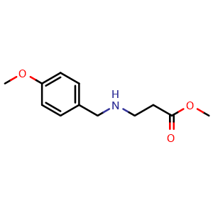 Chemical structure of N-(4-Methoxybenzyl)-b-alanine methyl ester , CAS 55383-92-1, AChemBlock P37458