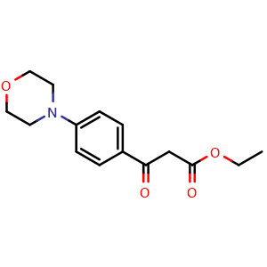 Chemical structure of Ethyl 4-(4-morpholinyl)-b-oxo-benzenepropanoate , CAS 55356-46-2, AChemBlock P37469