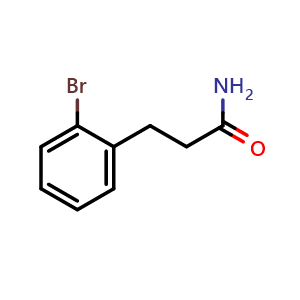 Chemical structure of 2-Bromo-benzenepropanamide , CAS 55223-26-2, AChemBlock P37474