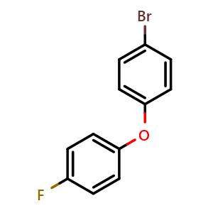 Chemical structure of 1-Bromo-4-(4-fluorophenoxy)benzene , CAS 55102-99-3, AChemBlock P37480