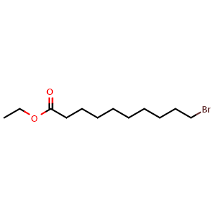 Chemical structure of 10-Bromo-decanoic acid ethyl ester , CAS 55099-31-5, AChemBlock P37482