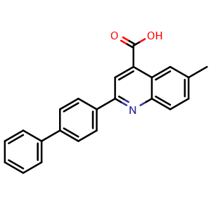 Chemical structure of 2-Biphenyl-4-yl-6-methyl-4-carboxyquinoline , CAS 550301-48-9, AChemBlock P37486