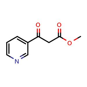Chemical structure of 3-Oxo-3-pyridin-3-ylpropionic acid methyl ester , CAS 54950-20-8, AChemBlock P37489