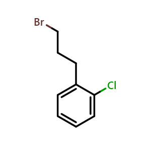Chemical structure of 1-(3-Bromopropyl)-2-chlorobenzene , CAS 54877-27-9, AChemBlock P37495