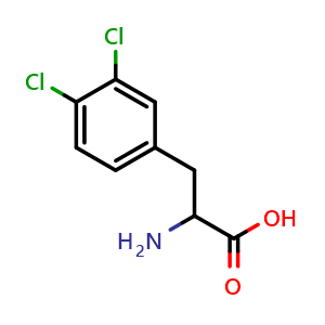 Chemical structure of 3,4-Dichloro-DL-phenylalanine , CAS 5472-67-3, AChemBlock P37502
