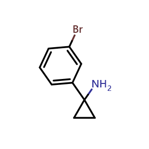 Chemical structure of 1-(3-Bromophenyl)-cyclopropanamine , CAS 546115-65-5, AChemBlock P37506