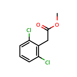 Chemical structure of Methyl 2,6-dichlorophenylacetate , CAS 54551-83-6, AChemBlock P37514