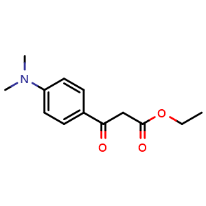 Chemical structure of Ethyl 4-(dimethylamino)-b-oxo-benzenepropanoate , CAS 54441-61-1, AChemBlock P37521
