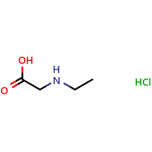 Chemical structure of N-Ethyl-glycine hydrochloride , CAS 542-53-0, AChemBlock P37534