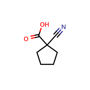 Chemical structure of 1-Cyanocyclopentanecarboxylic acid , CAS 540490-54-8, AChemBlock P37551