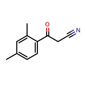 Chemical structure of 2,4-Dimethyl-b-oxo-benzenepropanenitrile , CAS 53882-91-0, AChemBlock P37566