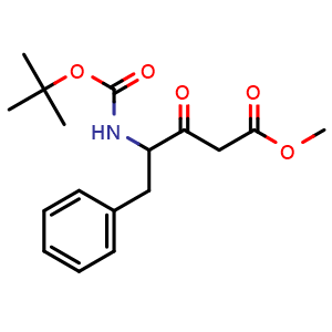 Chemical structure of Methyl g-(Boc-amino)-b-oxo-benzenepentanoate , CAS 537712-55-3, AChemBlock P37571