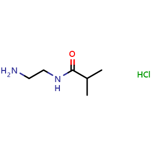 Chemical structure of N-(2-Aminoethyl)-2-methylpropanamide hydrochloride , CAS 53673-16-8, AChemBlock P37576