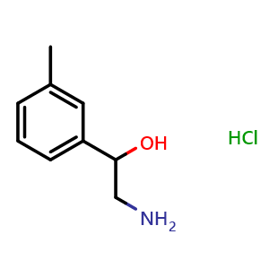 Chemical structure of 2-Amino-1-(3-methylphenyl)ethanol hydrochloride , CAS 53360-88-6, AChemBlock P37590