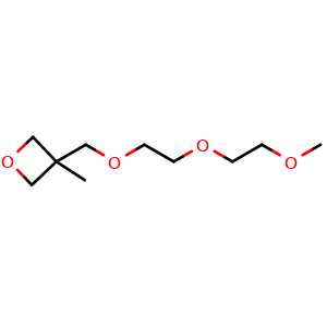 Chemical structure of 3-[[2-(2-Methoxyethoxy)ethoxy]methyl]-3-methyloxetane , CAS 531521-23-0, AChemBlock P37601