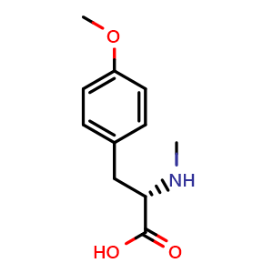 Chemical structure of N-Methyl-4-methoxy-L-phenylalanine , CAS 52939-33-0, AChemBlock P37613