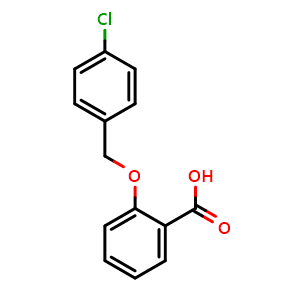 Chemical structure of 2-[(4-Chlorophenyl)methoxy]benzoic acid , CAS 52803-69-7, AChemBlock P37623