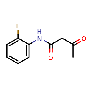 Chemical structure of N-(2-Fluorophenyl)-3-oxo-butanamide , CAS 5279-85-6, AChemBlock P37624
