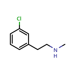 Chemical structure of 3-Chloro-N-methyl-benzeneethanamine , CAS 52516-20-8, AChemBlock P37634