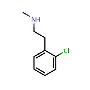 Chemical structure of 2-Chloro-N-methyl-benzeneethanamine , CAS 52516-17-3, AChemBlock P37635