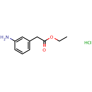 Chemical structure of 3-Amino-benzeneacetic acid ethyl ester hydrochloride , CAS 52273-79-7, AChemBlock P37644