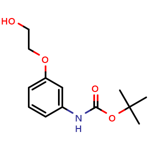 Chemical structure of 2-(3-Boc-aminophenoxy)ethanol , CAS 522602-40-0, AChemBlock P37645