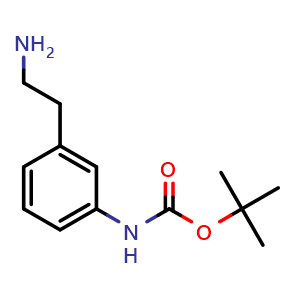 Chemical structure of tert-Butyl [3-(2-Amino-ethyl)-phenyl]carbamate , CAS 522602-16-0, AChemBlock P37646