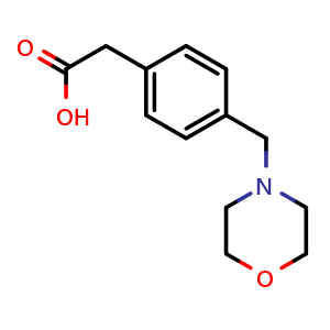 Chemical structure of 4-(4-Morpholinylmethyl)benzeneacetic acid , CAS 521313-48-4, AChemBlock P37656
