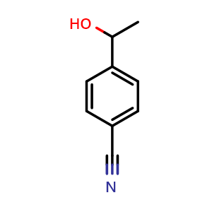 Chemical structure of 4-(1-Hydroxyethyl)-benzonitrile , CAS 52067-35-3, AChemBlock P37663