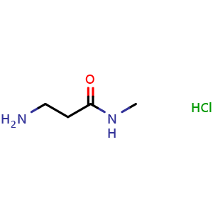 Chemical structure of 3-Amino-N-methyl-propanamide hydrochloride , CAS 51739-61-8, AChemBlock P37692