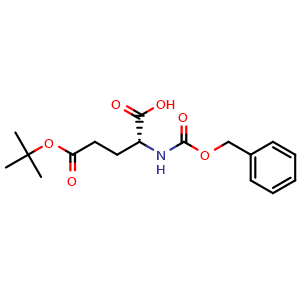 Chemical structure of N-Cbz-D-glutamic acid 5-tert-butyl ester , CAS 51644-83-8, AChemBlock P37703