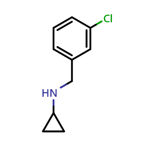 Chemical structure of N-Cyclopropyl-3-chloro-benzylamine , CAS 51586-21-1, AChemBlock P37707