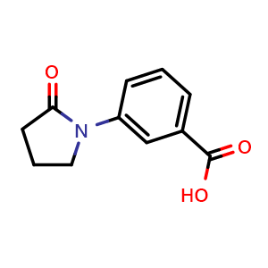 Chemical structure of 3-(2-Oxo-1-pyrrolidinyl)-benzoic acid , CAS 515813-05-5, AChemBlock P37708