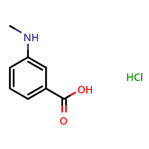 Chemical structure of 3-(Methylamino)benzoic acid hydrochloride , CAS 51524-84-6, AChemBlock P37710
